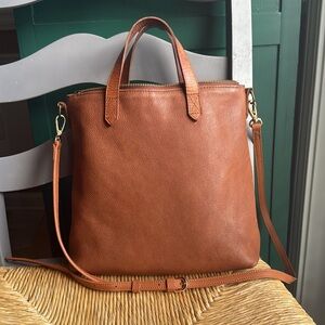 Madewell Brown Leather Shoulder purse ticking rare new leather strap